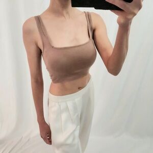 Joah Brown Tan Crop Top